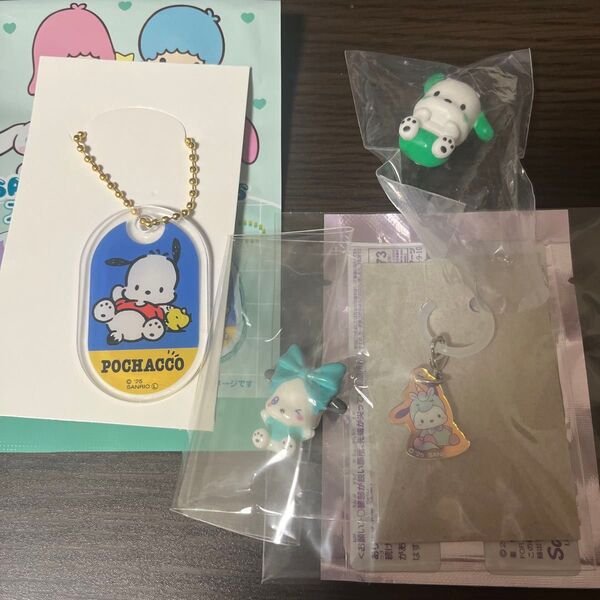 ポチャッコ おまとめ4種/サンリオキャラクターズ ぎゅっとしてリボングリーン アクリルキーホルダー ハグコット チャーム