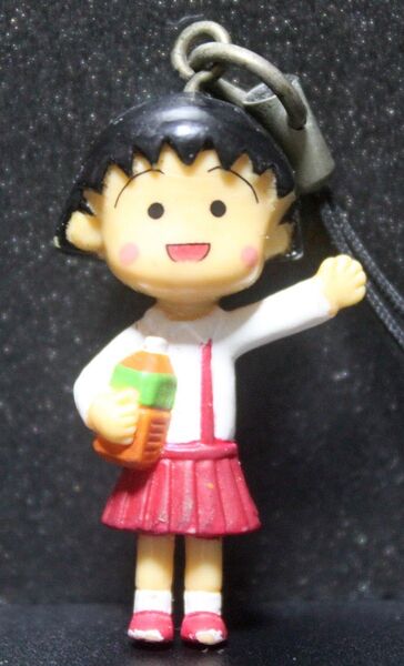レア当時物!ちびまる子ちゃんミニフィギュアストラップ/十六茶、さくらももこ、キーホルダー