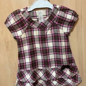 MIKIHOUSE リーナちゃんチェック柄チュニックワンピース 90