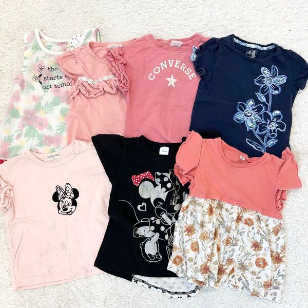 キッズ 女の子 半袖 Tシャツ おまとめ ピンク 袖フリル 110