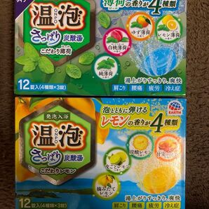 ☆再出品可☆ 温泡 ONPO さっぱり炭酸湯 こだわり薄荷 こだわりレモン 各1箱 (12錠入) 24錠入り
