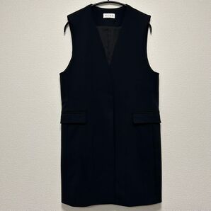 PLST マルチストレッチミドルジレ ネイビー M