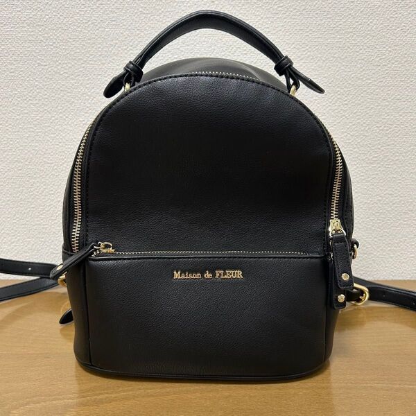 Maison de FLEUR リュック ミニリュック レザー ブラック 黒
