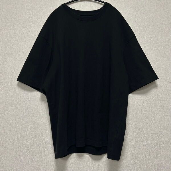 H&M ヘビーウェイトTシャツ リラックスフィット 半袖 クルーネック ブラック 黒 メンズXXL