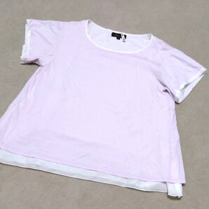 ドゥロワー 2枚重ね半袖Tシャツ サイズ1 ラベンダー クリーニング済 トップス カットソー