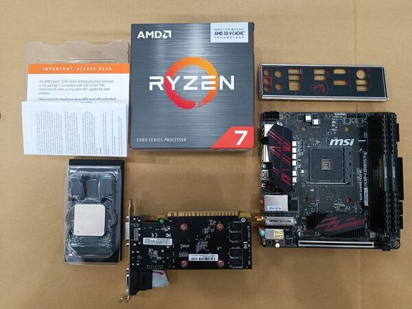 ryzen7 5700x3D+MB+メモリ16GB+gt710