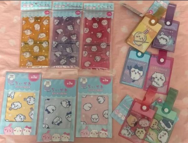 ちいかわ うさぎ ハチワレ 12個セット/ クリーナークロス ボタン付きロングクリアケース トラベルタグ キャンドゥ