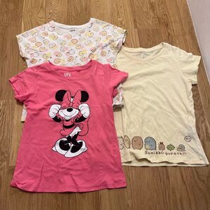 ユニクロ Tシャツ 3枚セット ミニーマウス すみっコぐらし 120cm