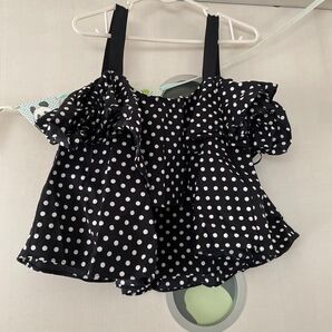 ZARAドット柄 オフショルダートップス