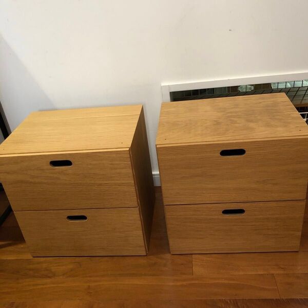 【2個セット】MUJI 無印良品 スタッキングチェスト・引出し・2段/幅37×奥行28×高さ37cm
