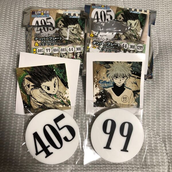 冨樫義博展 HUNTER×HUNTER ナンバープレートアクリルバッジ ステッカー ゴン キルア