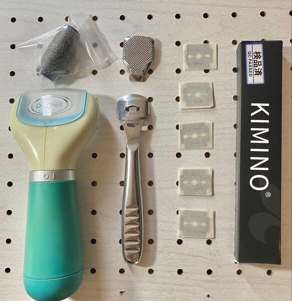 【新品購入・動作確認済】①ドクター・ショール電動角質リムーバー ②角質削り・魚の目カッター セット かかとケア角質 リムーバー