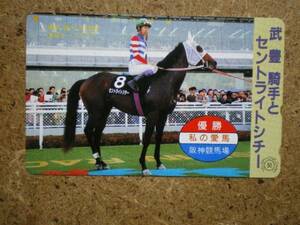 I1009・セントライトシチー　武豊　110‐138613　競馬　テレカ