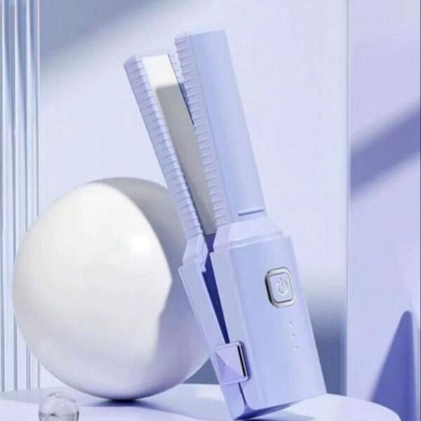 ワイヤレス ヘアアイロン ミニ Bluetooth USB充電 紫 SHEIN コードレス 持ち運び用 前髪用
