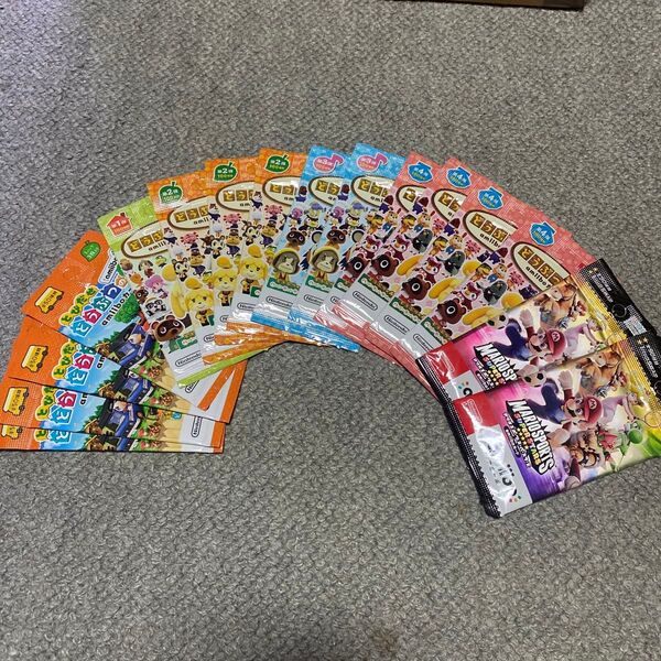 どうぶつの森 amiiboカード 新品未開封 バラ14 ・マリオスポーツ スーパースターズ amiiboカード 2袋
