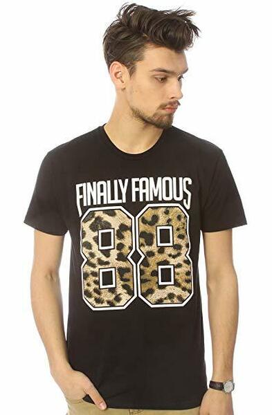【Finally Famous】 88 Tシャツ Lサイズ ブラック Big Sean ビッグショーン 豹柄 ストリート ファッション ヒップホップ B系 クーポン 消化