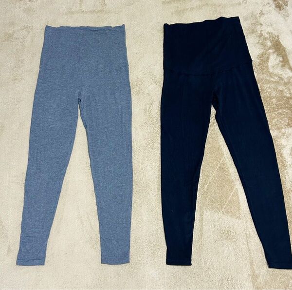 ユニクロ UNIQLO マタニティレギンス M グレー ブラック 2枚セット