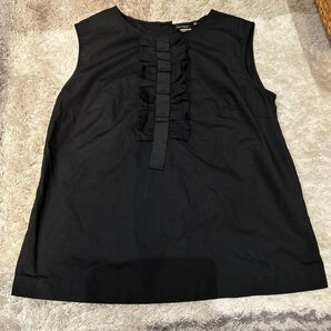 UNIQLO leur logetteコラボ ノースリーブトップス フリル リボン ブラック M