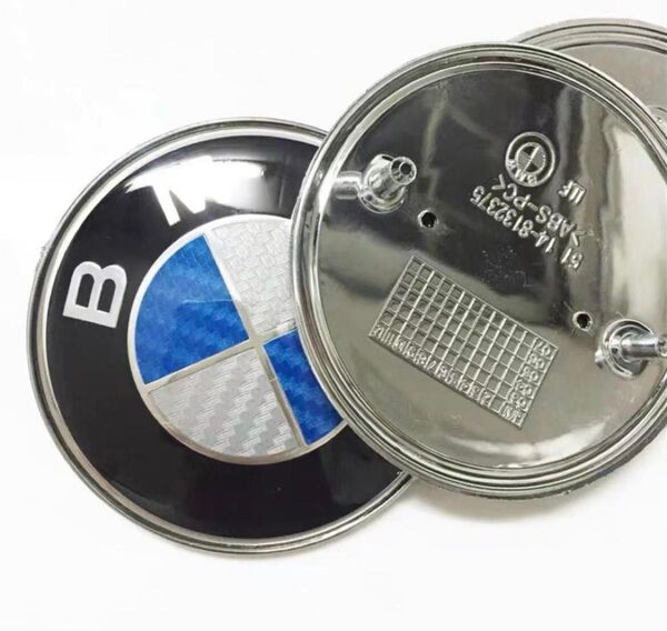 BMW エンブレム82mm青白カーボン製1個