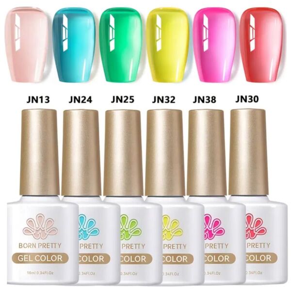 ジェルネイルセット カラージェル 6色セット ボーンプリティージェル ヌーディジェル シアー GEL 013
