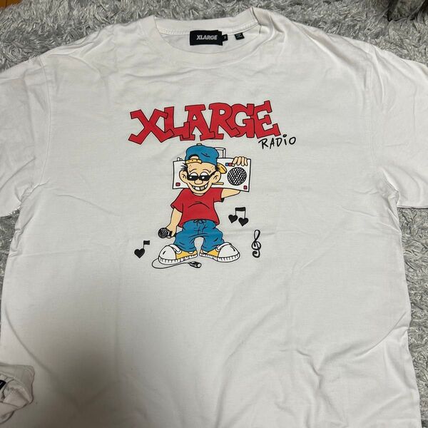 X-LARGE Tシャツ RADIO ホワイト Mサイズ 古着 ストリート