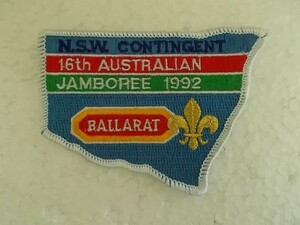 1992年 第16回 ボーイスカウト オーストラリア ジャンボリーAUSTRALIAN JAMBOREEバッジ ワッペン/地図カブスカウト刺繍アップリケ① v95