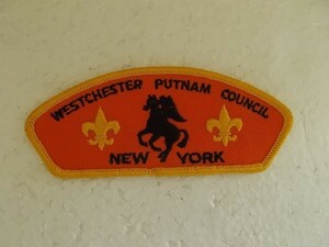 80s ボーイスカウト アメリカ ニューヨーク NY バッジ/WESTCHESTER PUTNA乗馬ビンテージ連盟章カブスカウト馬パッチ刺繍ワッペン v96