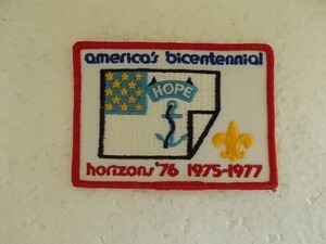 1976年 ボーイスカウト america's bicentennial バッジ/HOPE希望イカリ星条旗BSAアメリカCSパッチUSA刺繍BSワッペン v98