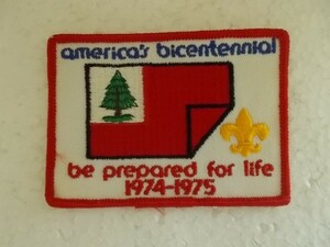 1974年 ボーイスカウト america's bicentennial バッジ/植物アウトドア星条旗BSAアメリカCSパッチUSA刺繍BSワッペン v98