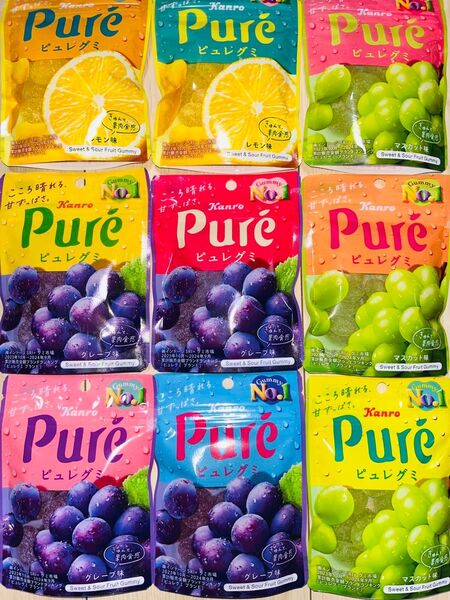 ① 【匿名配送・即日発送】 お菓子 ピュレグミ 3種