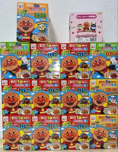 ⑧【匿名配送、即日発送】 アンパンマン カレー 中華丼 ミートソース チョコ おまけ付き まとめ売り!