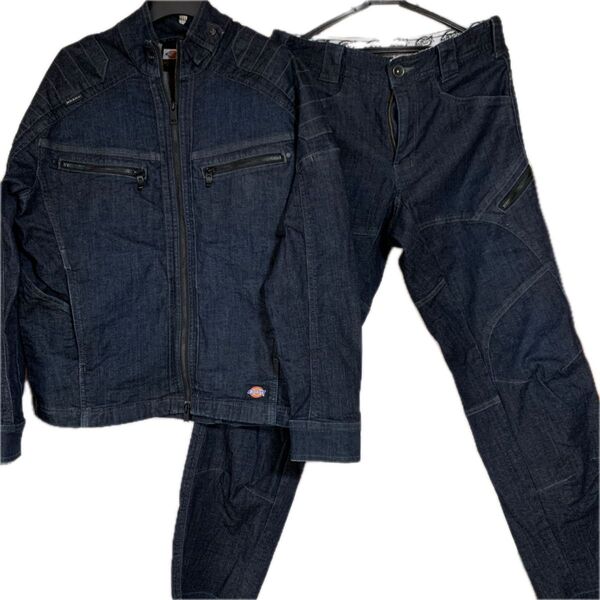 値下げしました☆訳あり☆ Dickies デニム セットアップ 上下セット ワークウエア バイクウエア 作業着 普段着