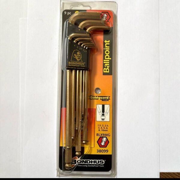 BONDHUS ボールポイント六角レンチセット BLX9MG 9pc NO.38099