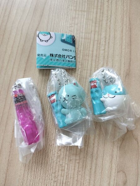 森永ラムネ ミニチュアチャーム マスコット しゅうチュー ラムねこ 森永ラムネ グレープ 3個セット
