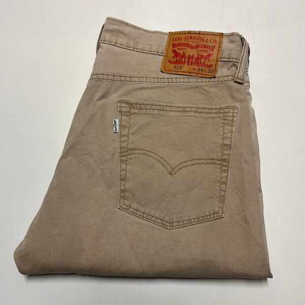 Levi’s リーバイス 513 スリムストレート ストレッチカラーパンツ ベージュ 08513-0662 W34 L32