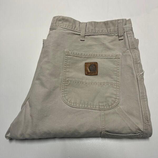 USA製 Carhartt カーハート B11 STN ペインターパンツ クリーム W44 L30