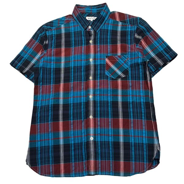 THE SHOP TK ザ ショップ ティーケー 半袖シャツ チェック シアサッカー L