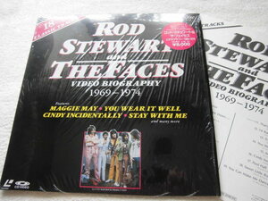 美品放出！シュリンク付 / 国内盤帯付 / Rod Stewart & Faces / Video Biography 1969-1974 全18曲, 60 分 / VAL3084 JAPAN LASERDISC