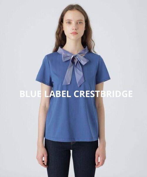 ブルーレーベルクレストブリッジ プレーティングシルケット天竺カットソー M BLUE LABEL CRESTBRIDGE