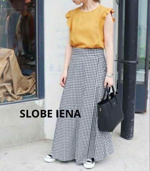 SLOBE IENA スローブイエナ ギンガムラップスカート 新品 未使用 ロングスカート 黒