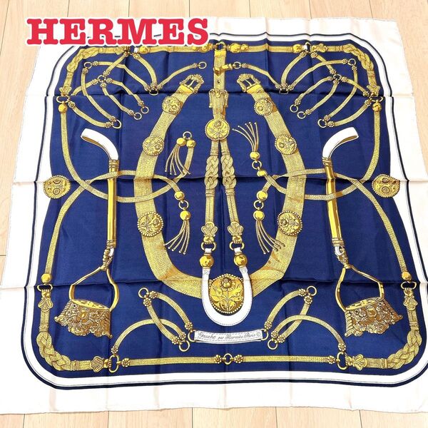 極美品 HERMES エルメス ヴィンテージ スカーフ カレ90 パリ シルク 大判スカーフ