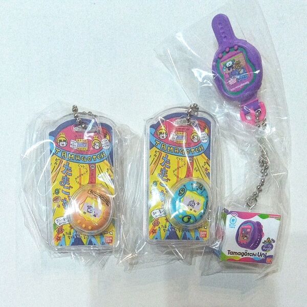 綿棒 & たまごっち おかしなたまごボーロっち 初代たまごっち ブルー&オレンジ&tamagotchi uni パープル
