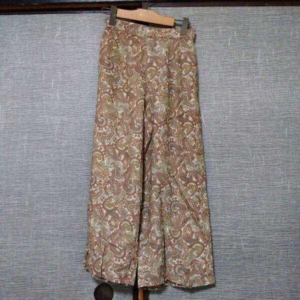 エスニック柄 ワイドパンツ ガウチョパンツ Sサイズ