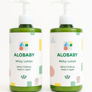 ALOBABY ミルクローション ビッグボトル 380ml 2本 やさしいアロマの香り 新品未使用 2025年6月購入