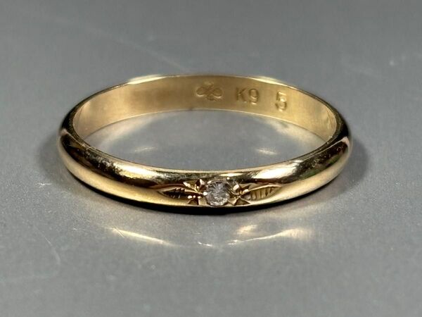 (698)【天然メレダイヤ0.01ct】K9リング