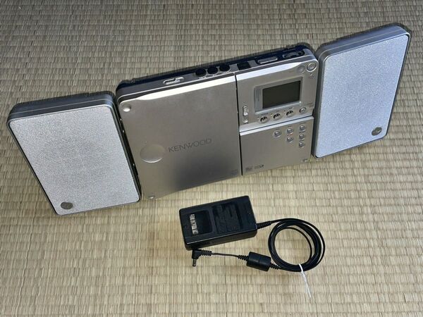 ★MDの動作不良を直しました★お早めにどうぞ★KENWOODミニコンポ「MDX-J7(シルバー)」ACアダプター付★