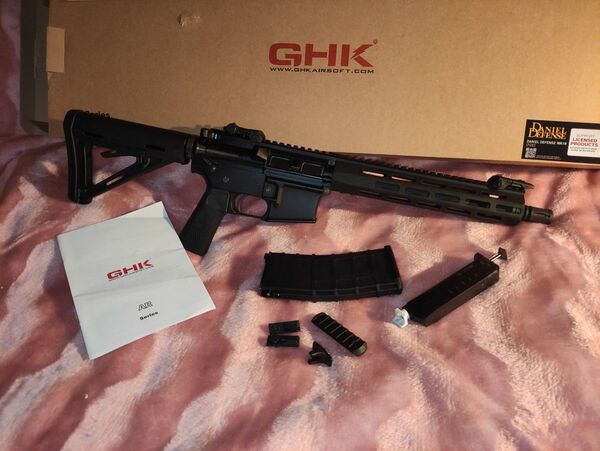 【訳アリ】GHK mk18 mod1 M4 ガスブローバック ライフル AR-15 HOGUE グリップ