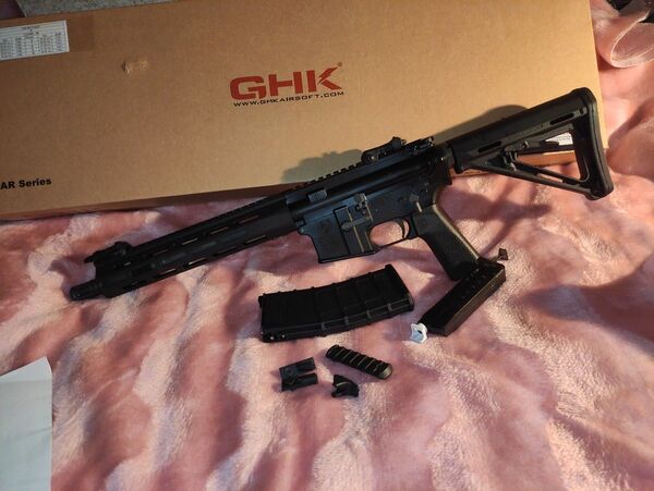 【訳アリ】GHK mk18 mod1 M4 ガスブローバック ライフル AR-15 HOGUE グリップ