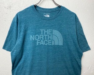 ノースフェイス クルーネック ロゴプリント Tシャツ (M) 半袖 青緑系 The North Face
