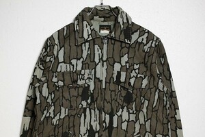 80's USA製 DEERSKIN リアルツリーカモ フランネル シャツジャケット (M) フルジップ 迷彩 80年代 アメリカ製